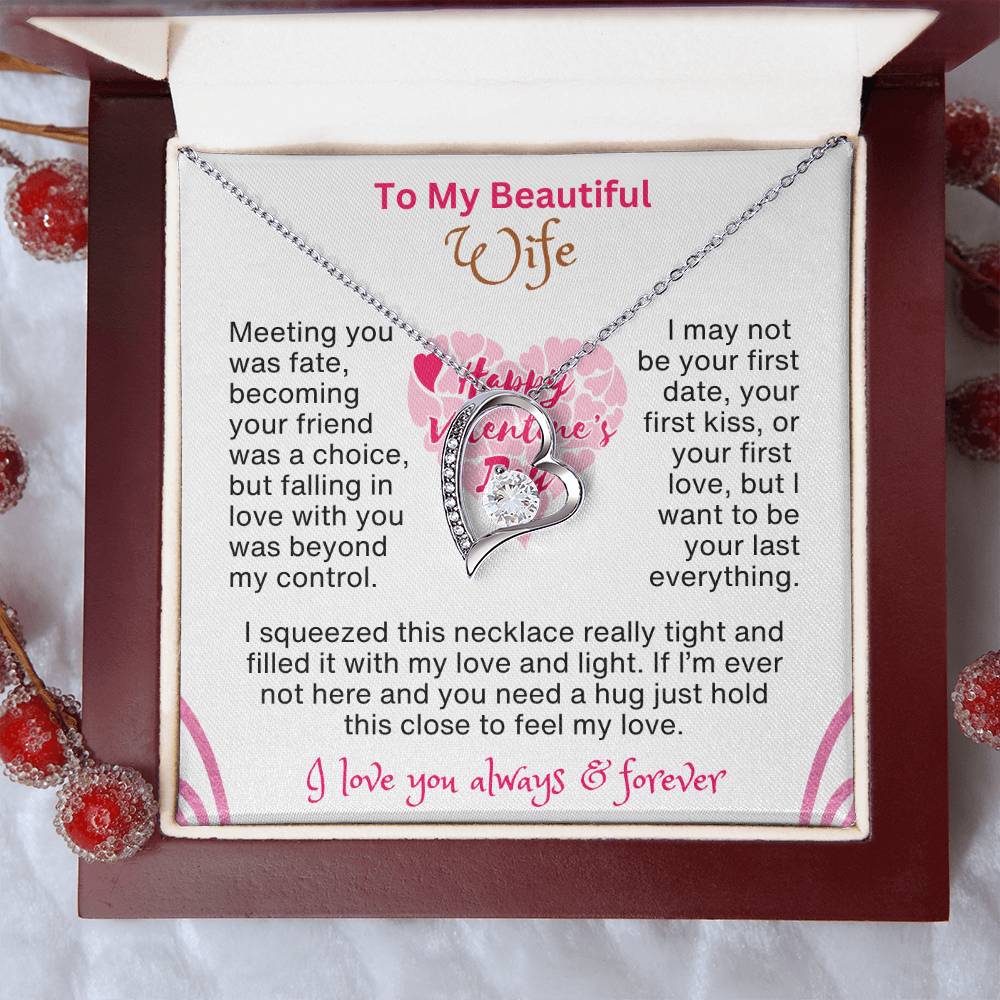 Perfect Valentines Gift for Wife | A Message to My Beautiful Wife with Forever Love Necklace