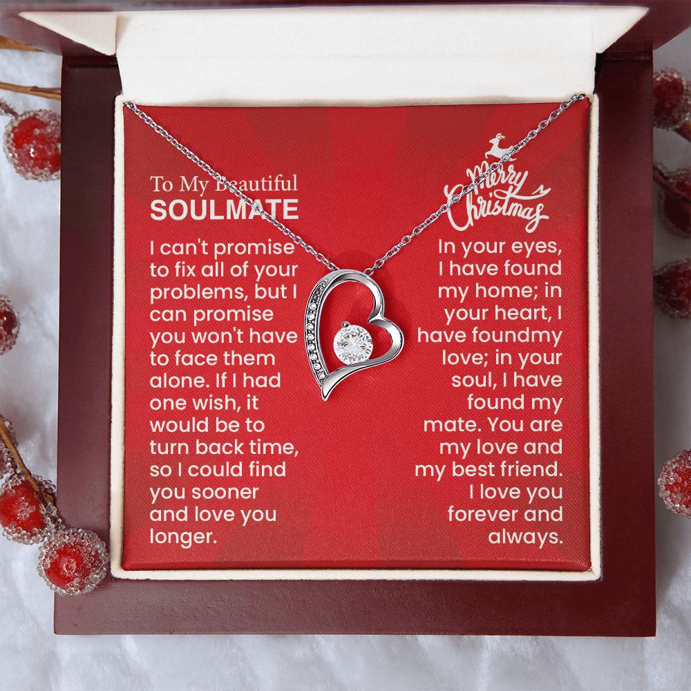 Forever Love Necklace | Heartfelt Message for Your Soulmate - Timeless Gift with Love, Home, and Mate Sentiments
