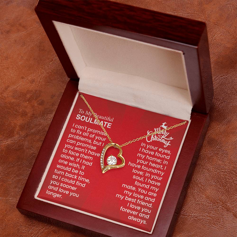 Forever Love Necklace | Heartfelt Message for Your Soulmate - Timeless Gift with Love, Home, and Mate Sentiments
