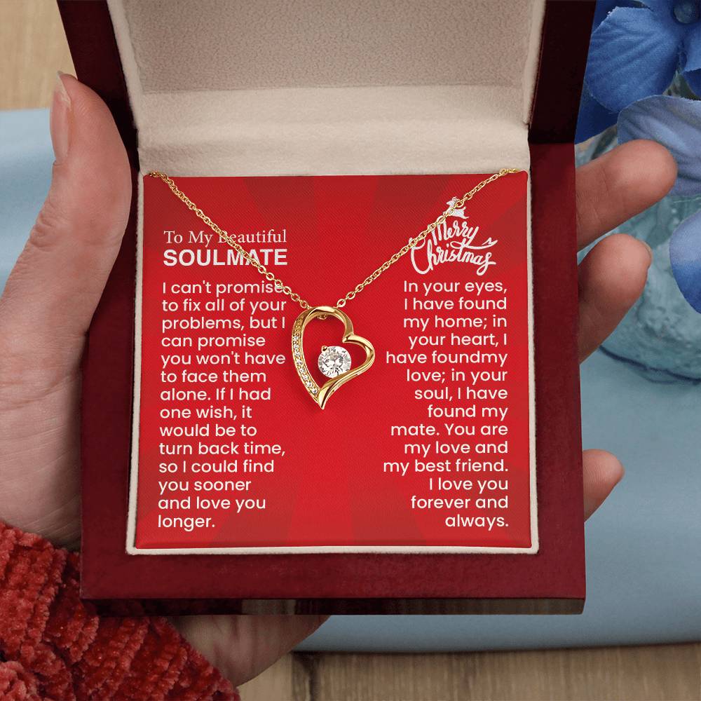 Forever Love Necklace | Heartfelt Message for Your Soulmate - Timeless Gift with Love, Home, and Mate Sentiments