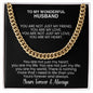 A Symbol of Enduring Love and Commitment - 'Cuban Chain' Necklace with Heartfelt Message for Your Beloved Husband