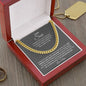 A Mother's Message to Her Son Attached with Cuban Chain Necklace