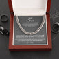 A Mother's Message to Her Son Attached with Cuban Chain Necklace