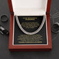 Cuban Necklace with Heartfelt Message for Your Cherished Husband
