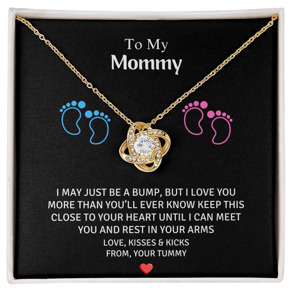 Unborn Love: A Message from Your Bump with Love Knot Necklace
