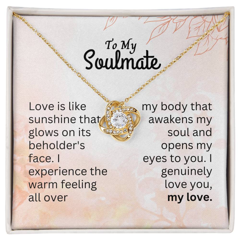 Sunshine of Love | A Heartfelt Message for Soulmate with Interlocking Heart Necklace