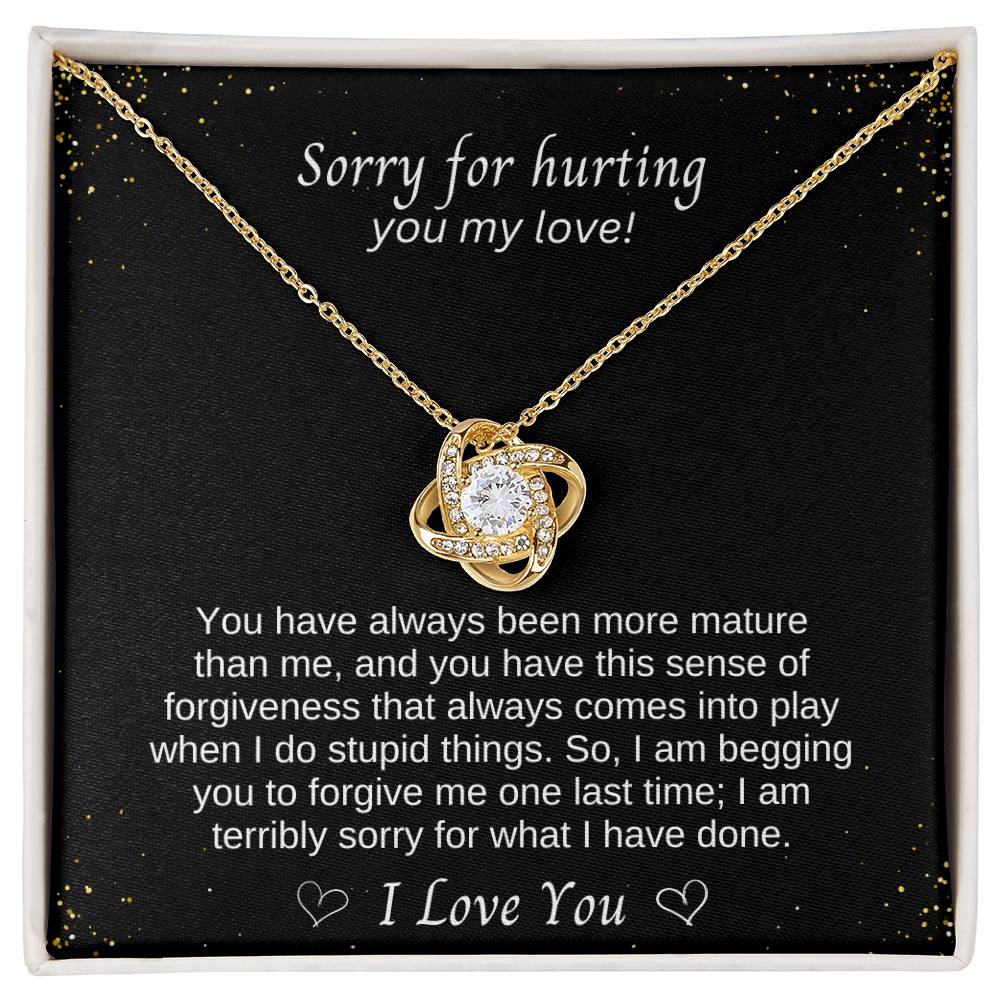 A Symbol of Forgiveness and Reconnection, 'Love Knot' Necklace with Apology Message