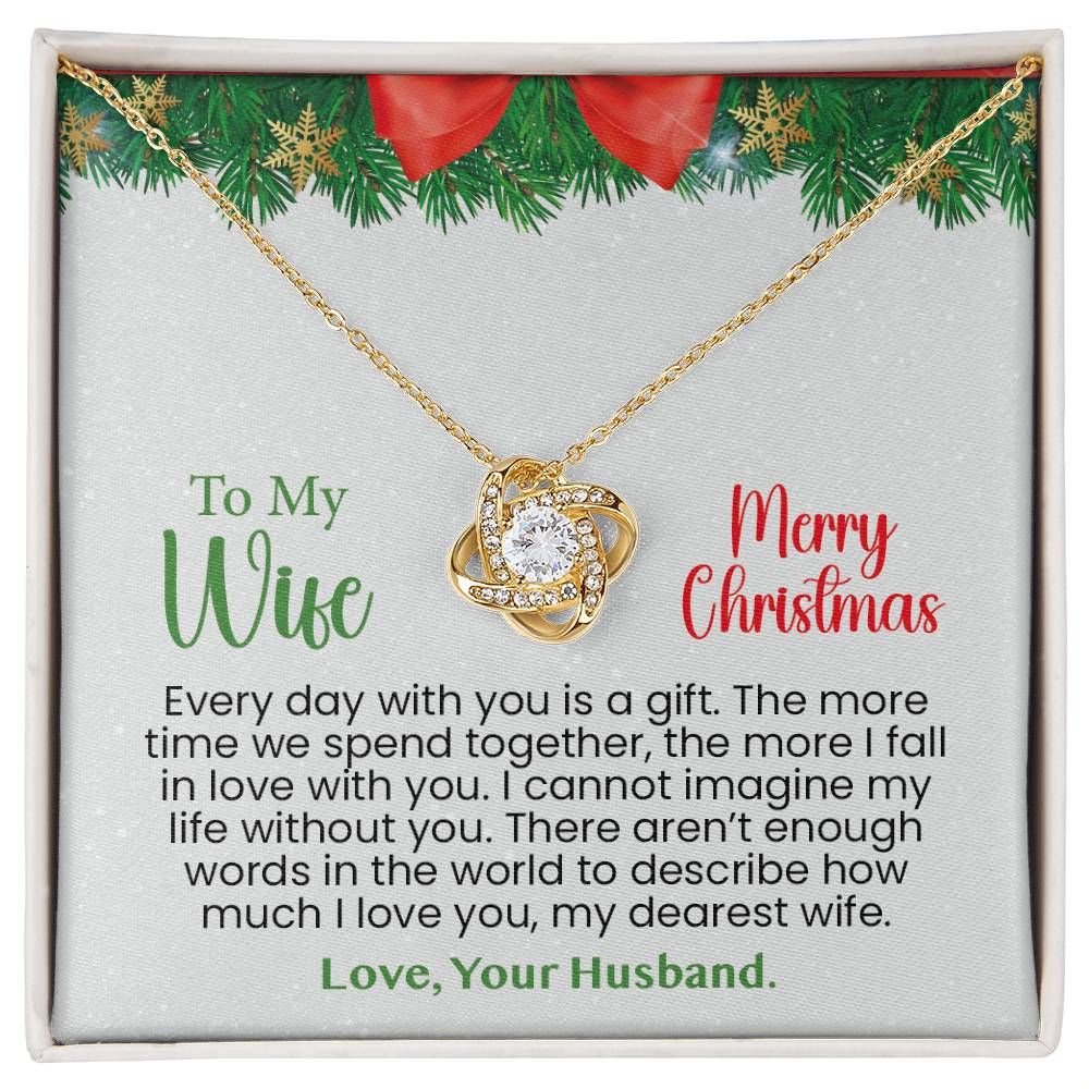 Love Knot' Necklace with Heartwarming Message - A Daily Reminder of Endless Love for Your Dearest Wife