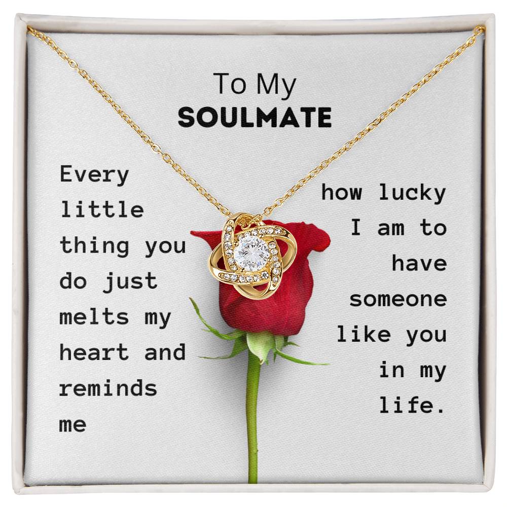 Gifts for Soulmate | Every little thing you do just melts my heart | Love Knot Necklace
