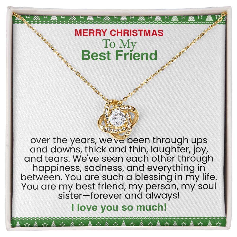 Sentimental Message of Lifelong Friendship and Love - Thoughtful Gift Set with Meaningful Card (Love Knot Necklace for Best Friend)