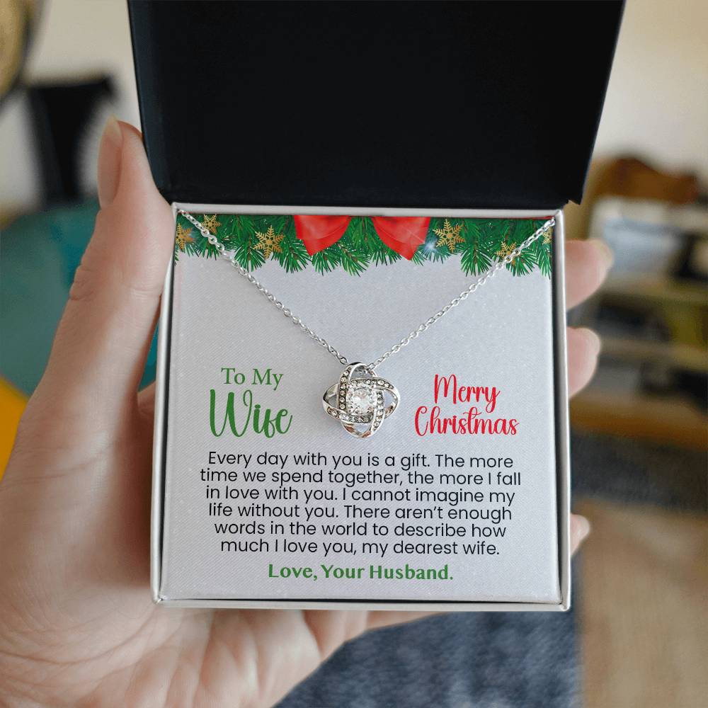 Love Knot' Necklace with Heartwarming Message - A Daily Reminder of Endless Love for Your Dearest Wife