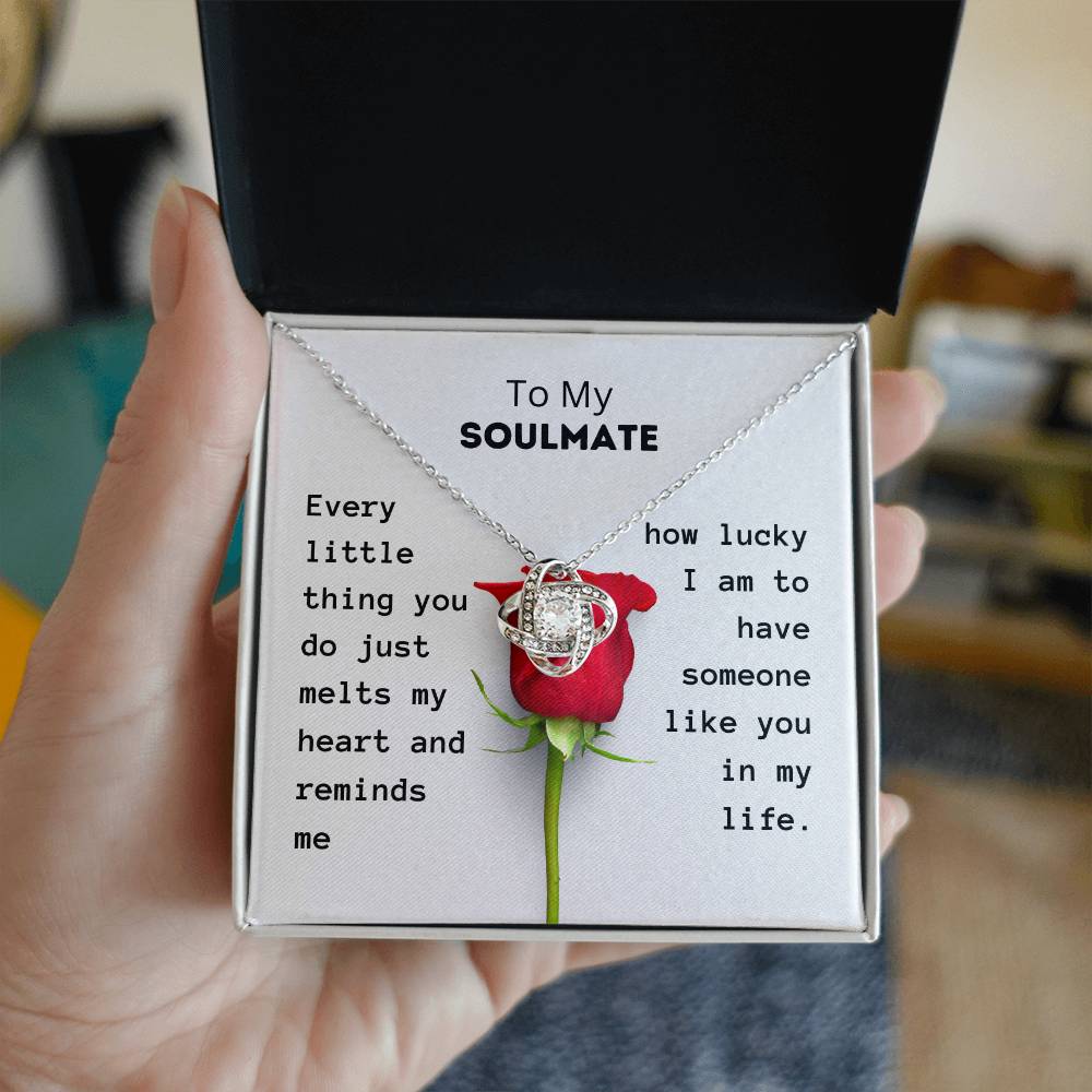 Gifts for Soulmate | Every little thing you do just melts my heart | Love Knot Necklace