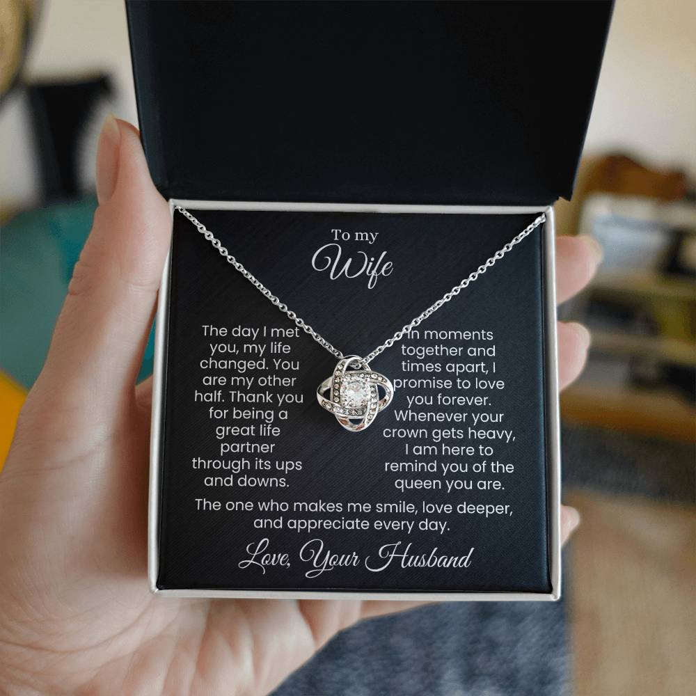 For the Queen Who Stole My Heart and Reigns Forever (Love Knot Necklace)