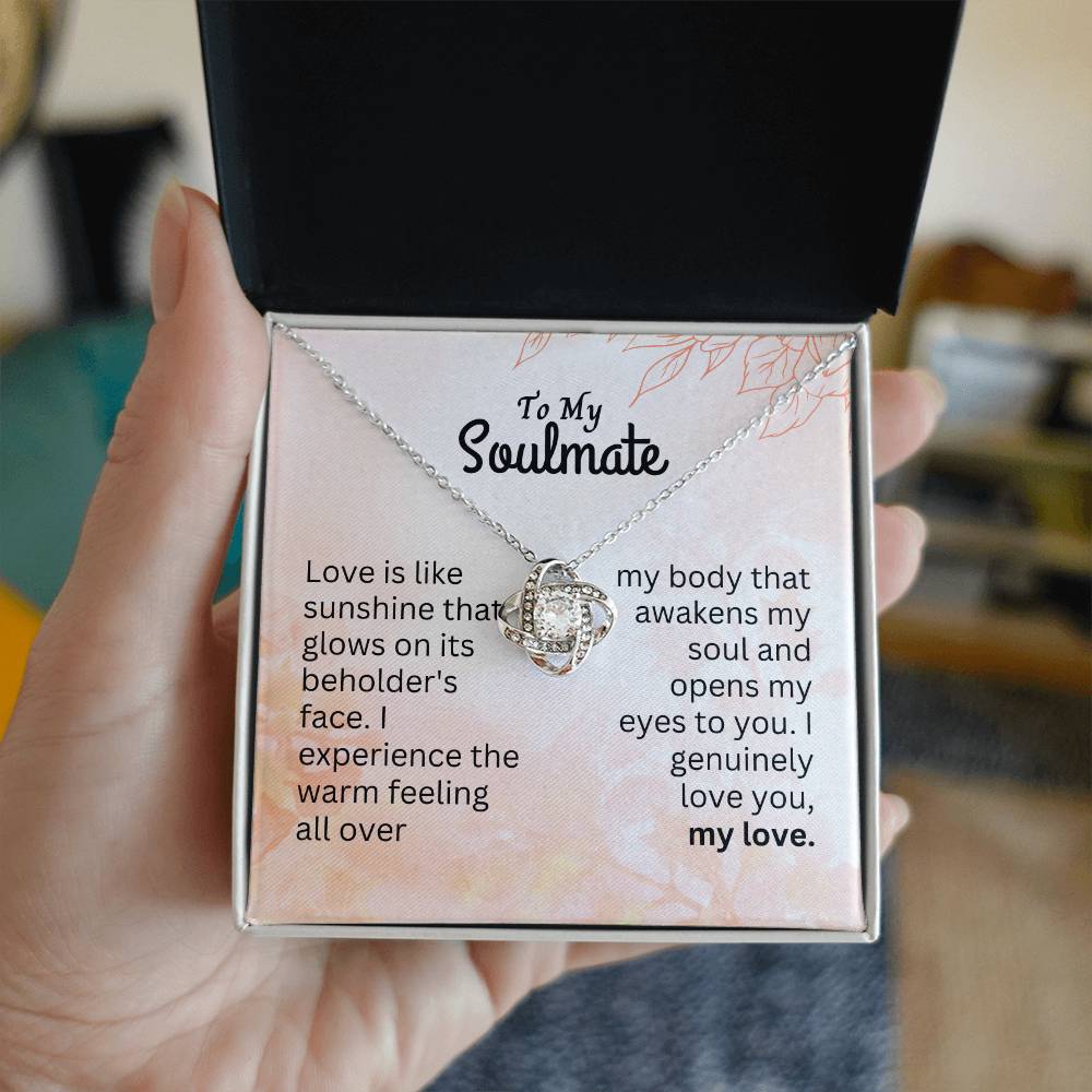Sunshine of Love | A Heartfelt Message for Soulmate with Interlocking Heart Necklace