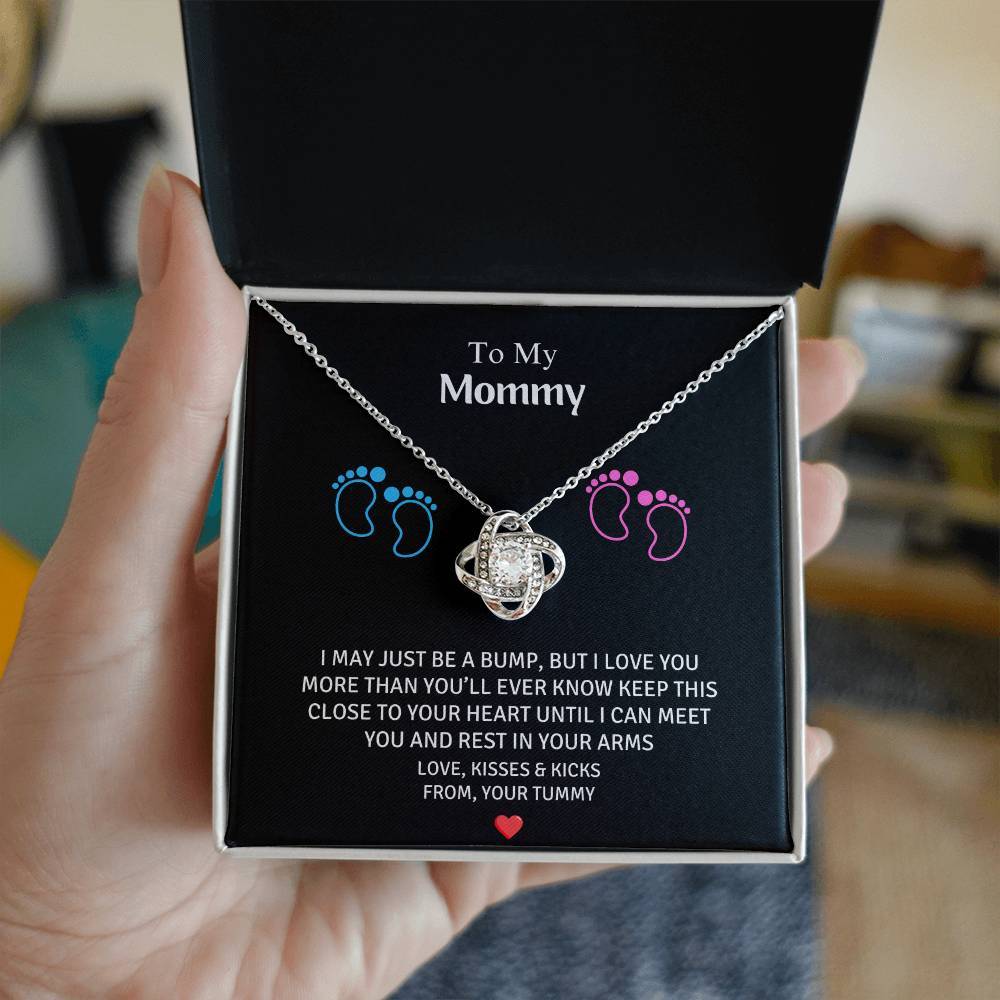 Unborn Love: A Message from Your Bump with Love Knot Necklace