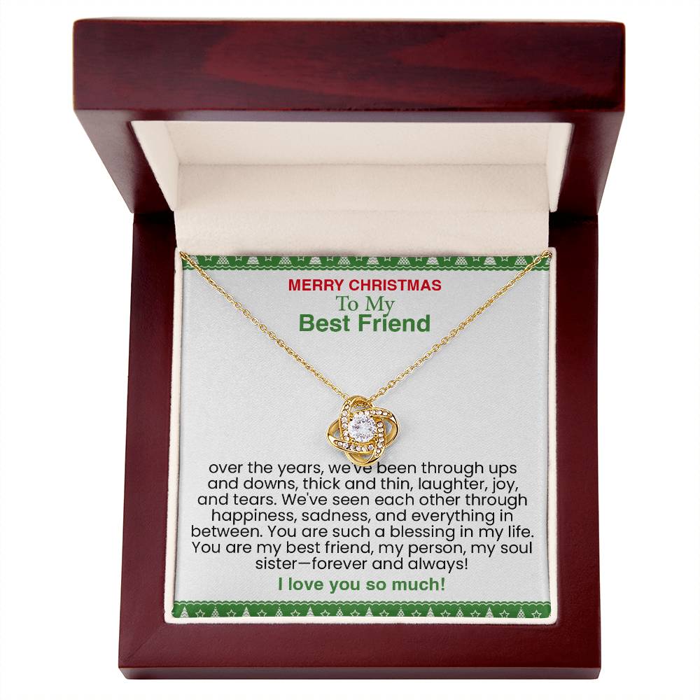 Sentimental Message of Lifelong Friendship and Love - Thoughtful Gift Set with Meaningful Card (Love Knot Necklace for Best Friend)