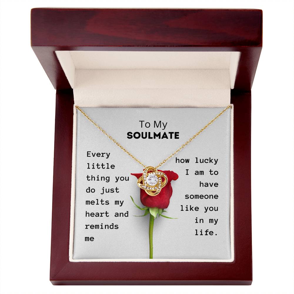 Gifts for Soulmate | Every little thing you do just melts my heart | Love Knot Necklace
