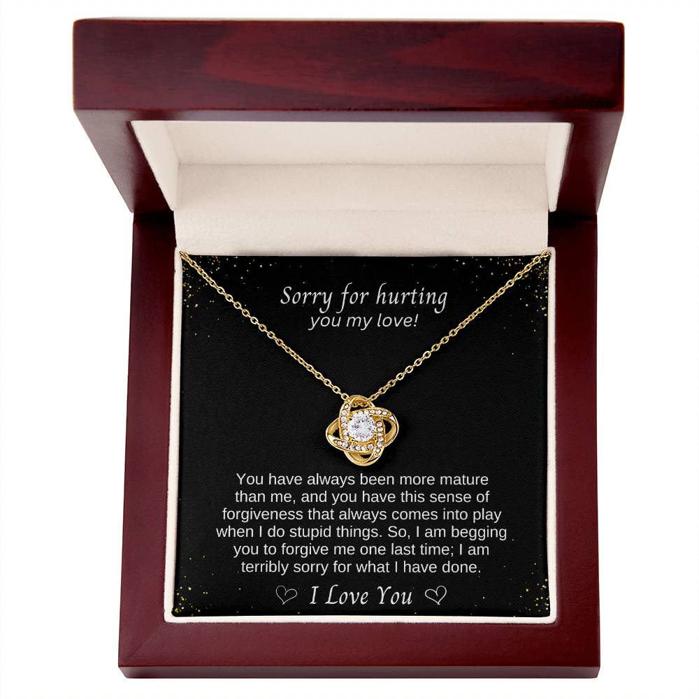 A Symbol of Forgiveness and Reconnection, 'Love Knot' Necklace with Apology Message