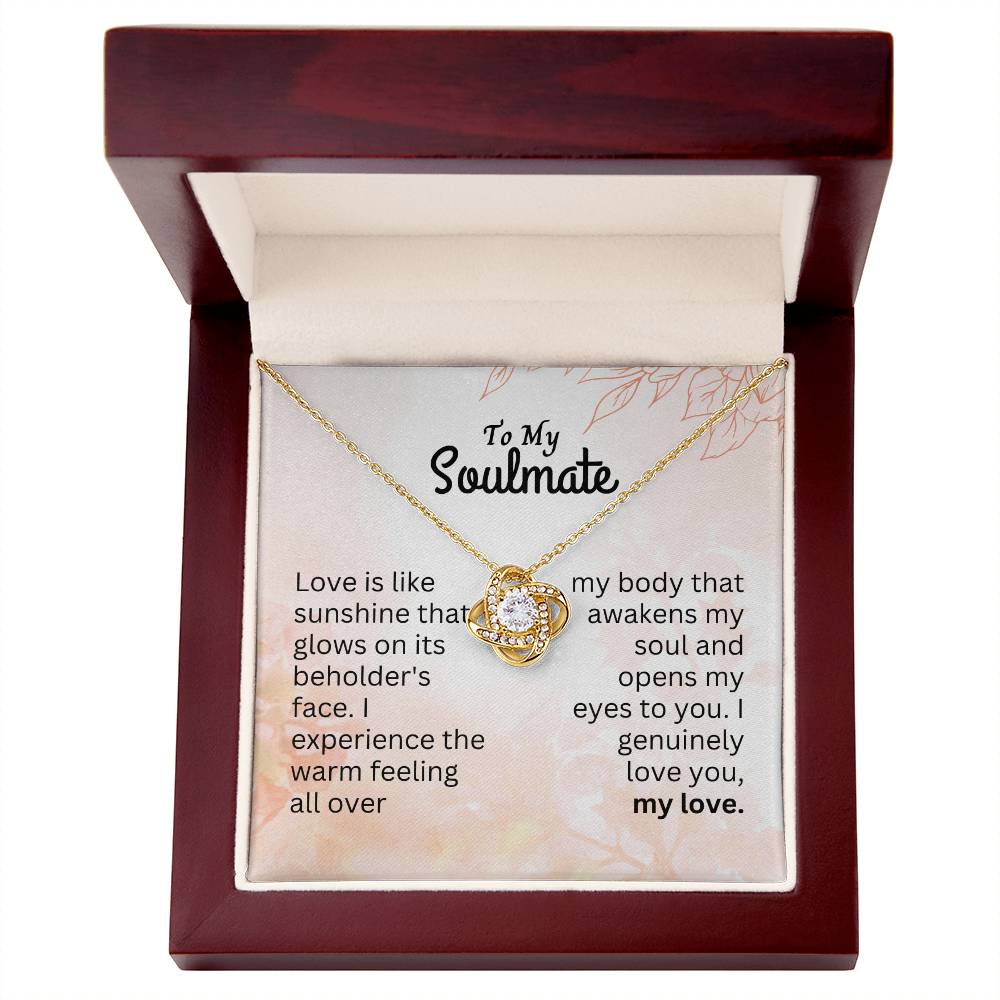 Sunshine of Love | A Heartfelt Message for Soulmate with Interlocking Heart Necklace