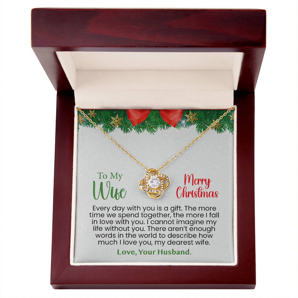 Love Knot' Necklace with Heartwarming Message - A Daily Reminder of Endless Love for Your Dearest Wife