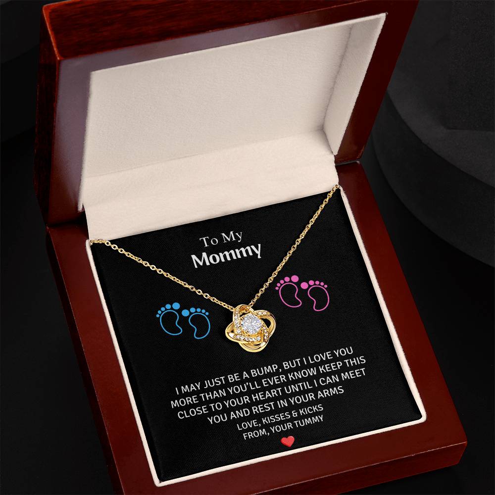 Unborn Love: A Message from Your Bump with Love Knot Necklace