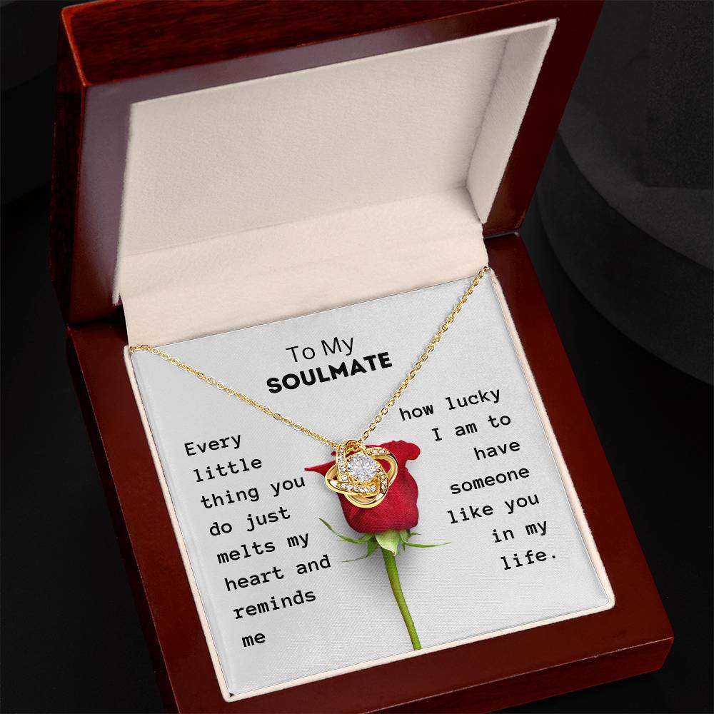 Gifts for Soulmate | Every little thing you do just melts my heart | Love Knot Necklace