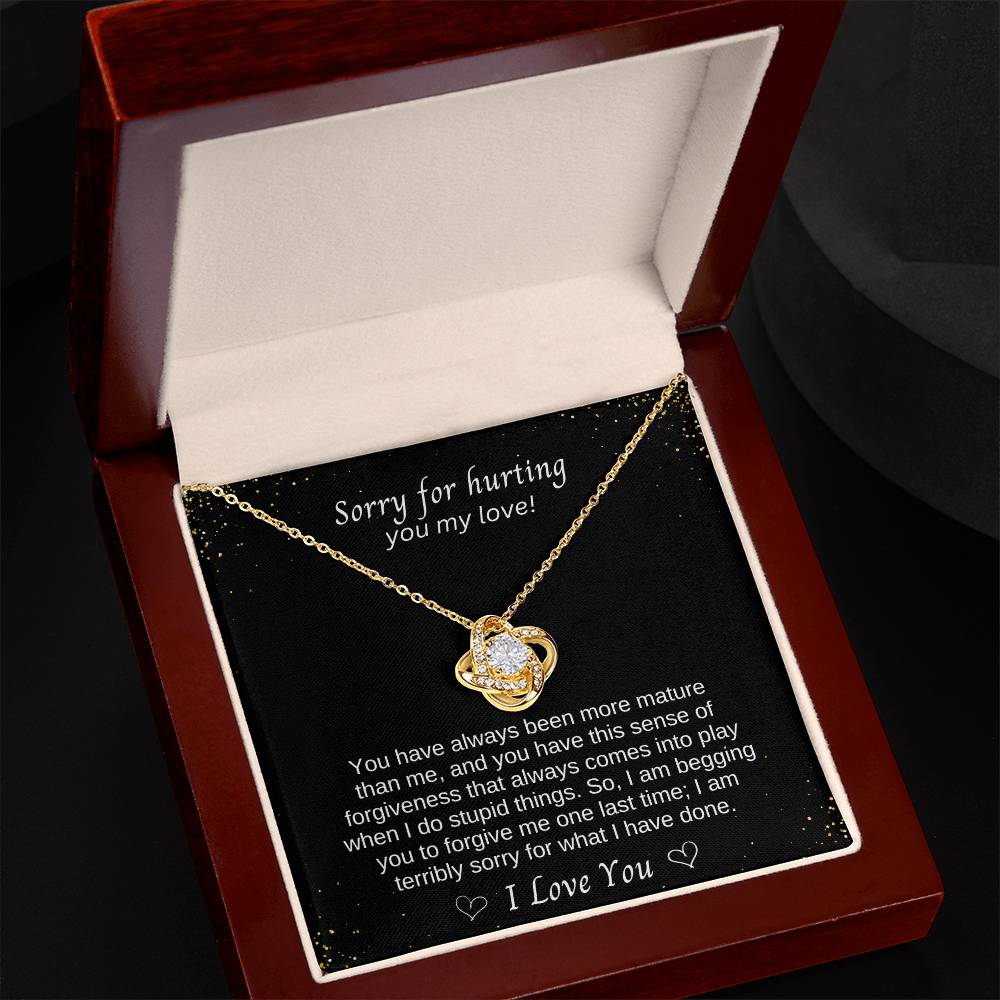 A Symbol of Forgiveness and Reconnection, 'Love Knot' Necklace with Apology Message