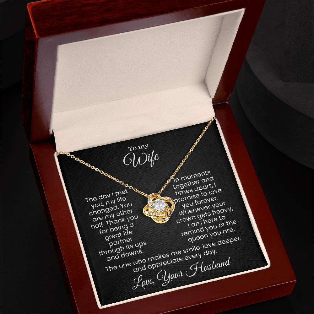 For the Queen Who Stole My Heart and Reigns Forever (Love Knot Necklace)