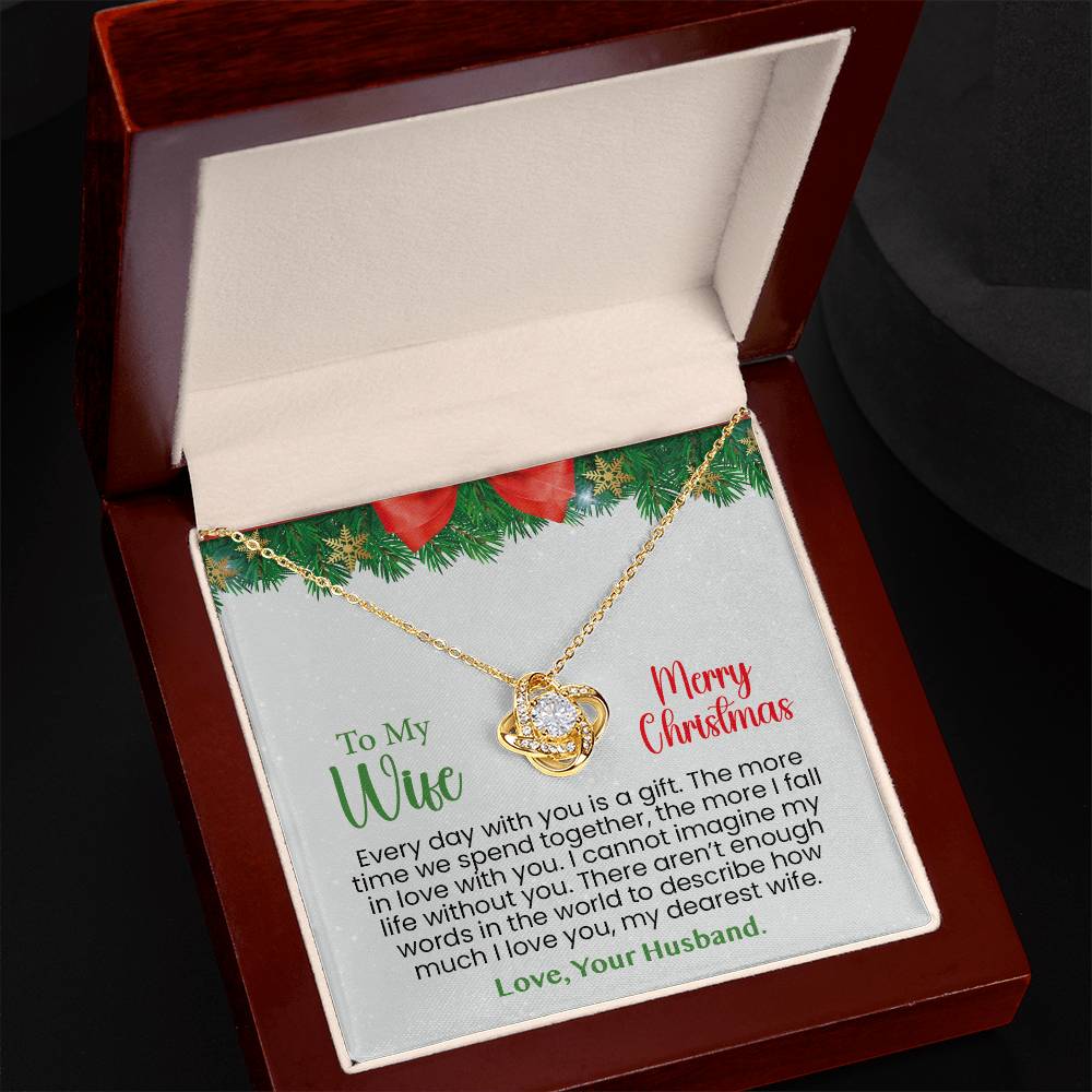 Love Knot' Necklace with Heartwarming Message - A Daily Reminder of Endless Love for Your Dearest Wife