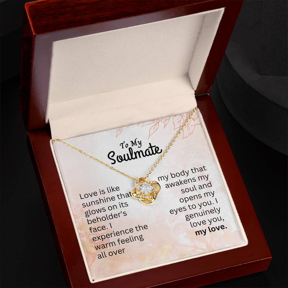 Sunshine of Love | A Heartfelt Message for Soulmate with Interlocking Heart Necklace