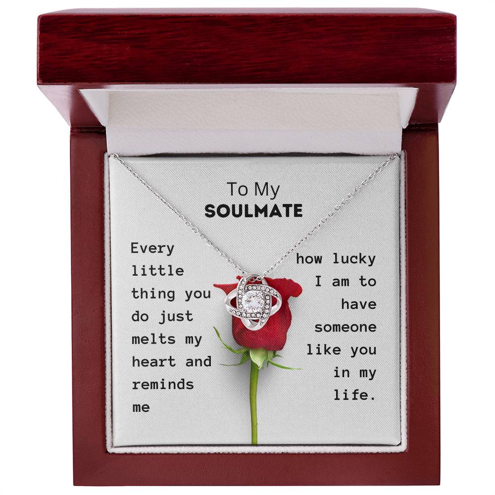 Gifts for Soulmate | Every little thing you do just melts my heart | Love Knot Necklace
