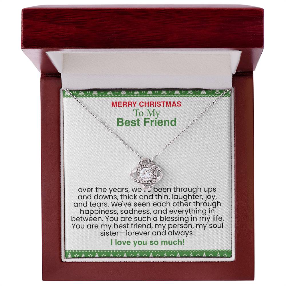 Sentimental Message of Lifelong Friendship and Love - Thoughtful Gift Set with Meaningful Card (Love Knot Necklace for Best Friend)