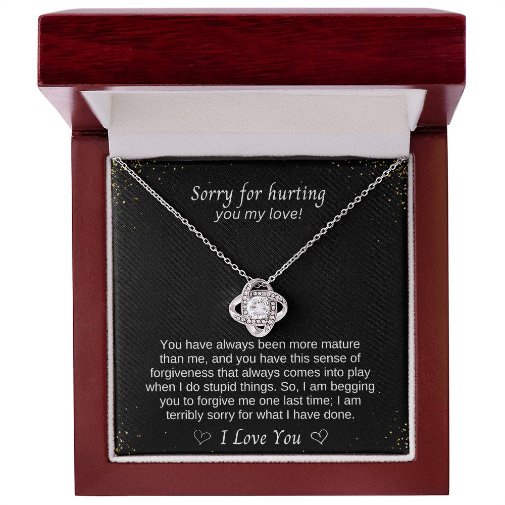 A Symbol of Forgiveness and Reconnection, 'Love Knot' Necklace with Apology Message