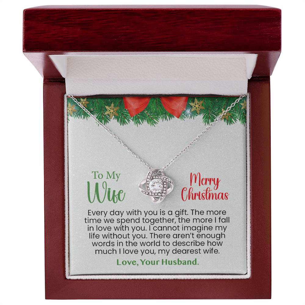 Love Knot' Necklace with Heartwarming Message - A Daily Reminder of Endless Love for Your Dearest Wife