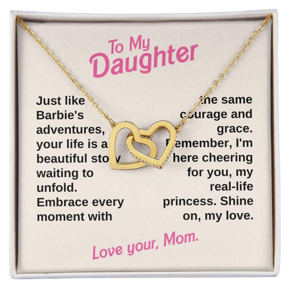 Mom's Message & Interlocking Heart Necklace | Perfect Gifts for Daughter