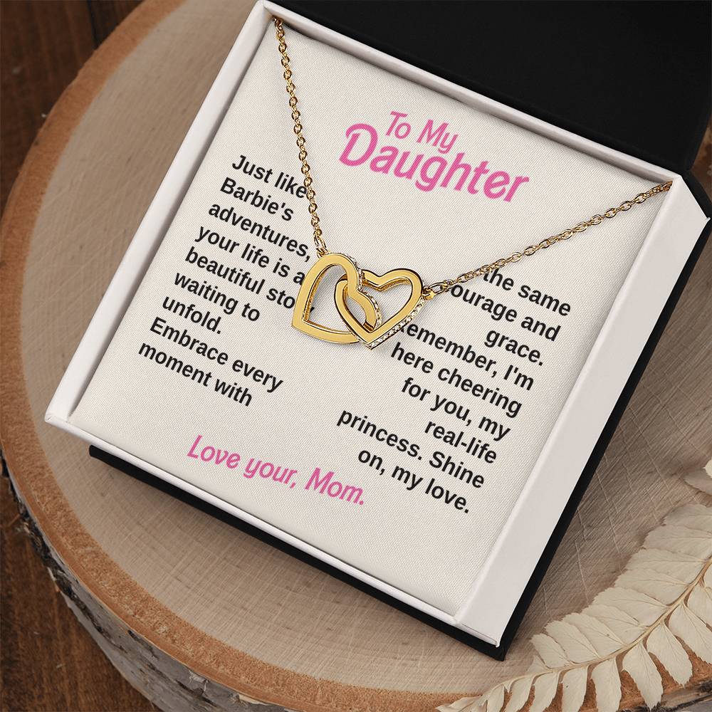 Mom's Message & Interlocking Heart Necklace | Perfect Gifts for Daughter