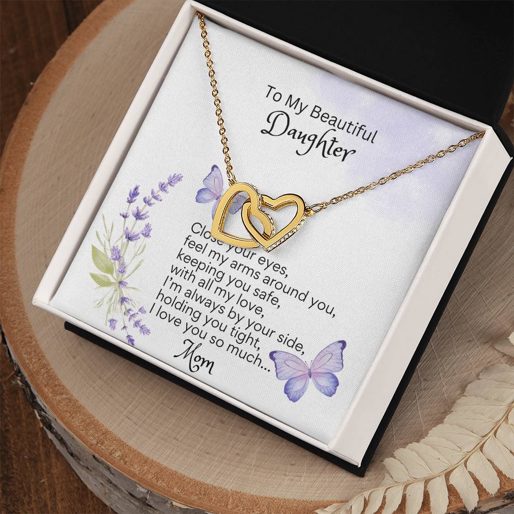 Message card for daughter | Gifts for Daughter | Close your eyes, feel my arms around you...