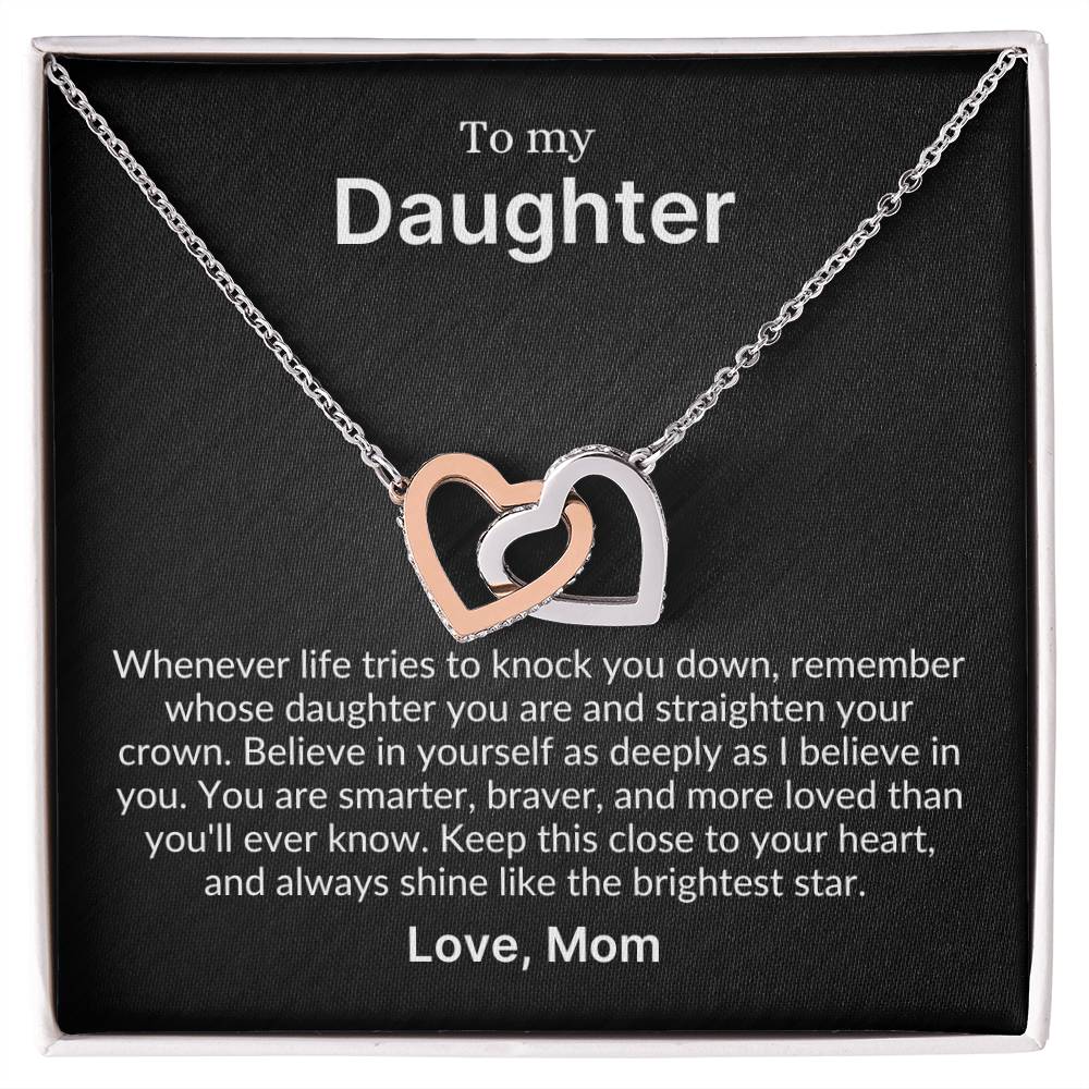 Perfect Gift for Your Strong and Beautiful Daughter (Interlocing Heart Necklace)