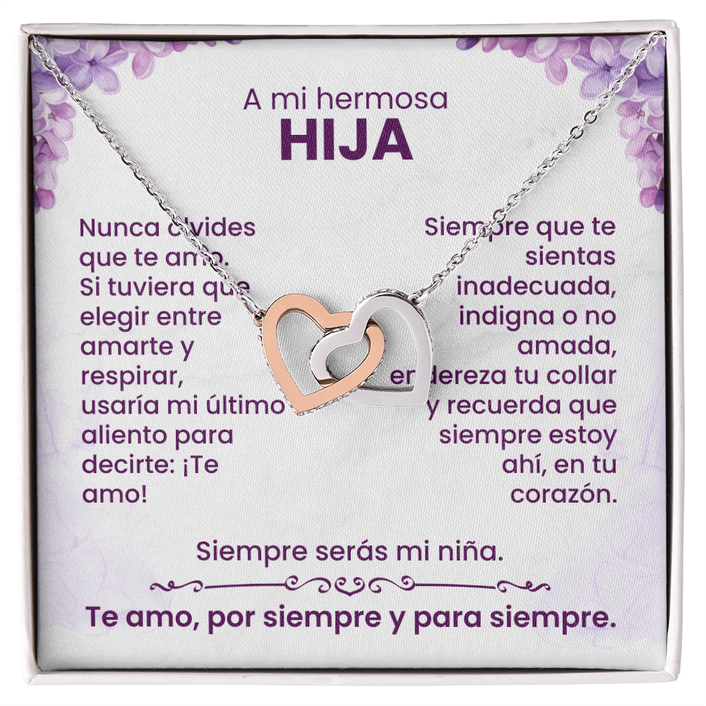 A Mi Hermosa Hija - Collar con Corazones Entrelazados - Set-1