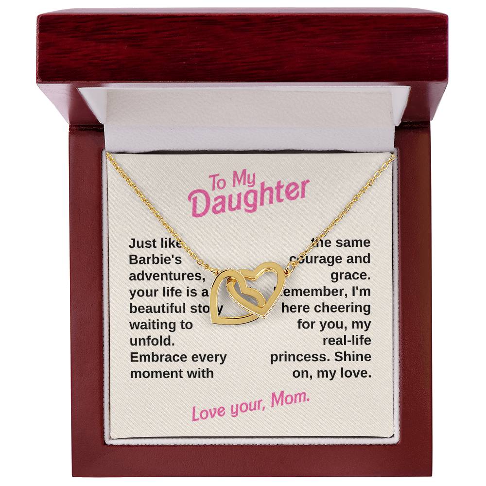 Mom's Message & Interlocking Heart Necklace | Perfect Gifts for Daughter