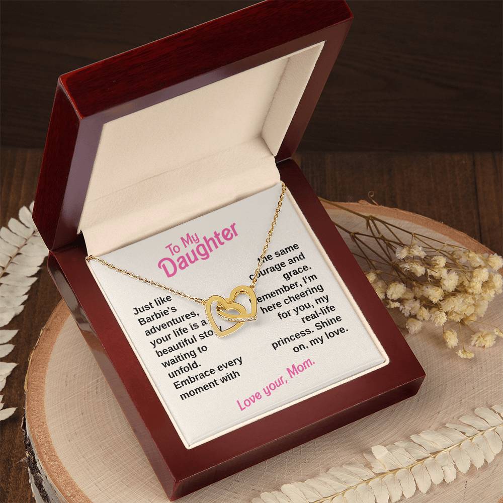 Mom's Message & Interlocking Heart Necklace | Perfect Gifts for Daughter