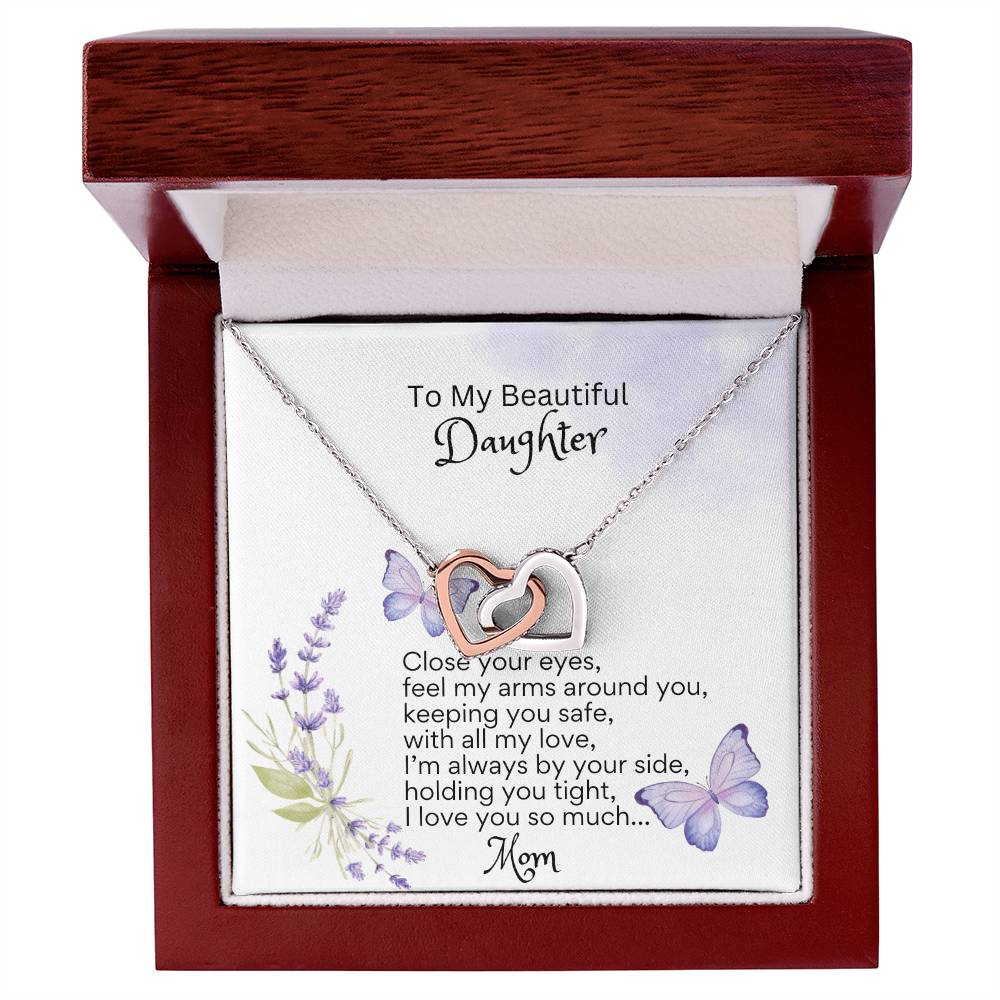 Message card for daughter | Gifts for Daughter | Close your eyes, feel my arms around you...