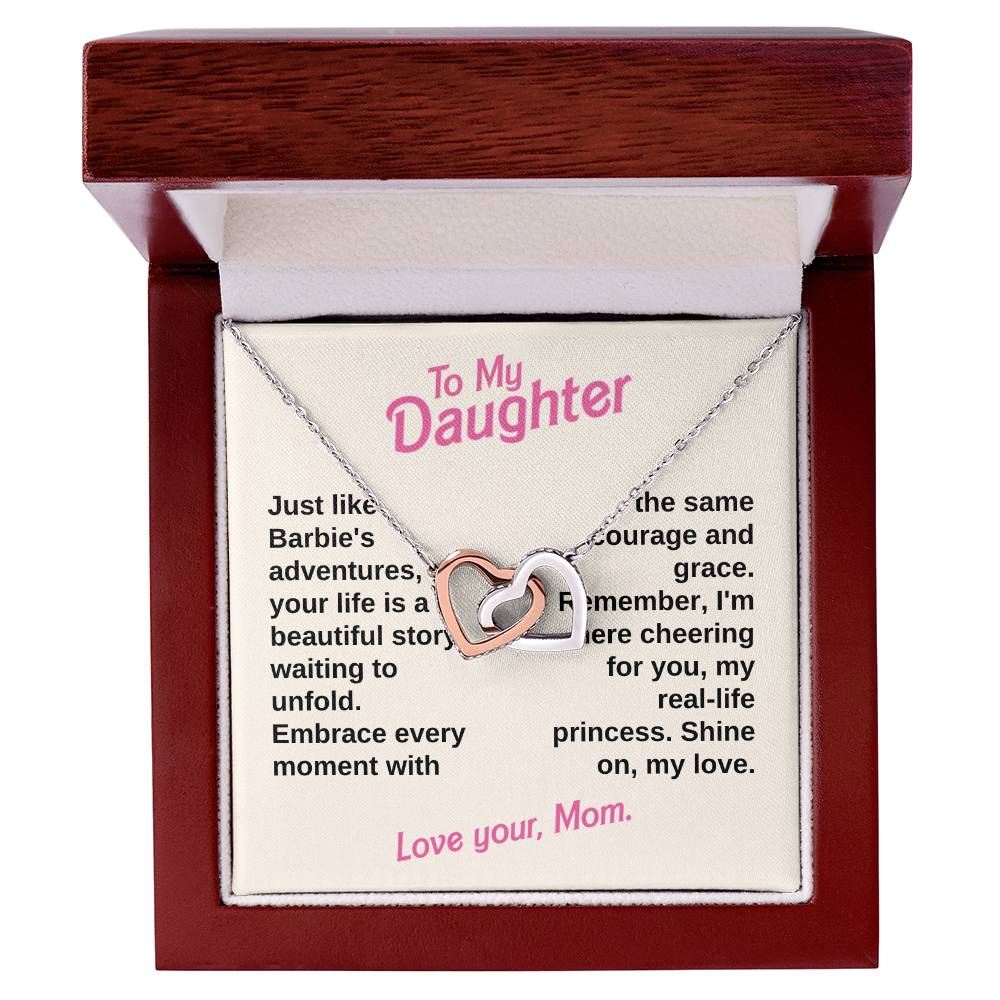 Mom's Message & Interlocking Heart Necklace | Perfect Gifts for Daughter