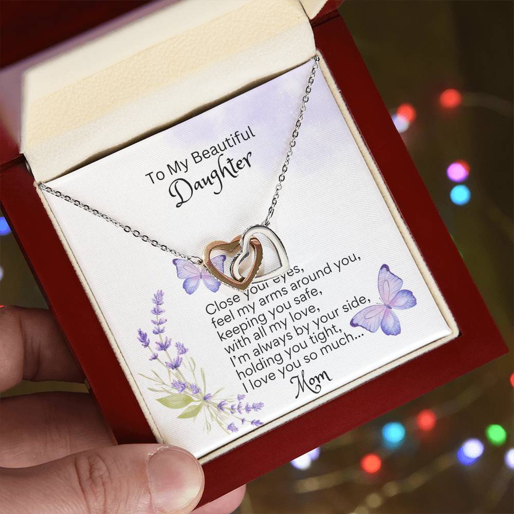 Message card for daughter | Gifts for Daughter | Close your eyes, feel my arms around you...