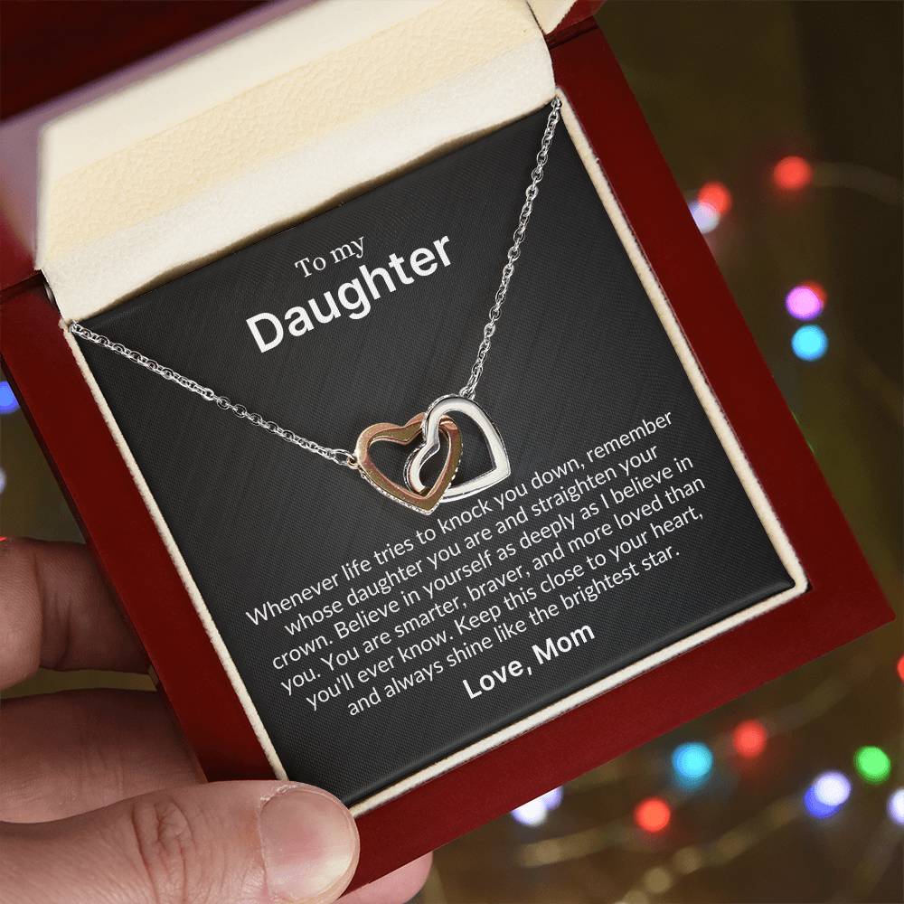 Perfect Gift for Your Strong and Beautiful Daughter (Interlocing Heart Necklace)