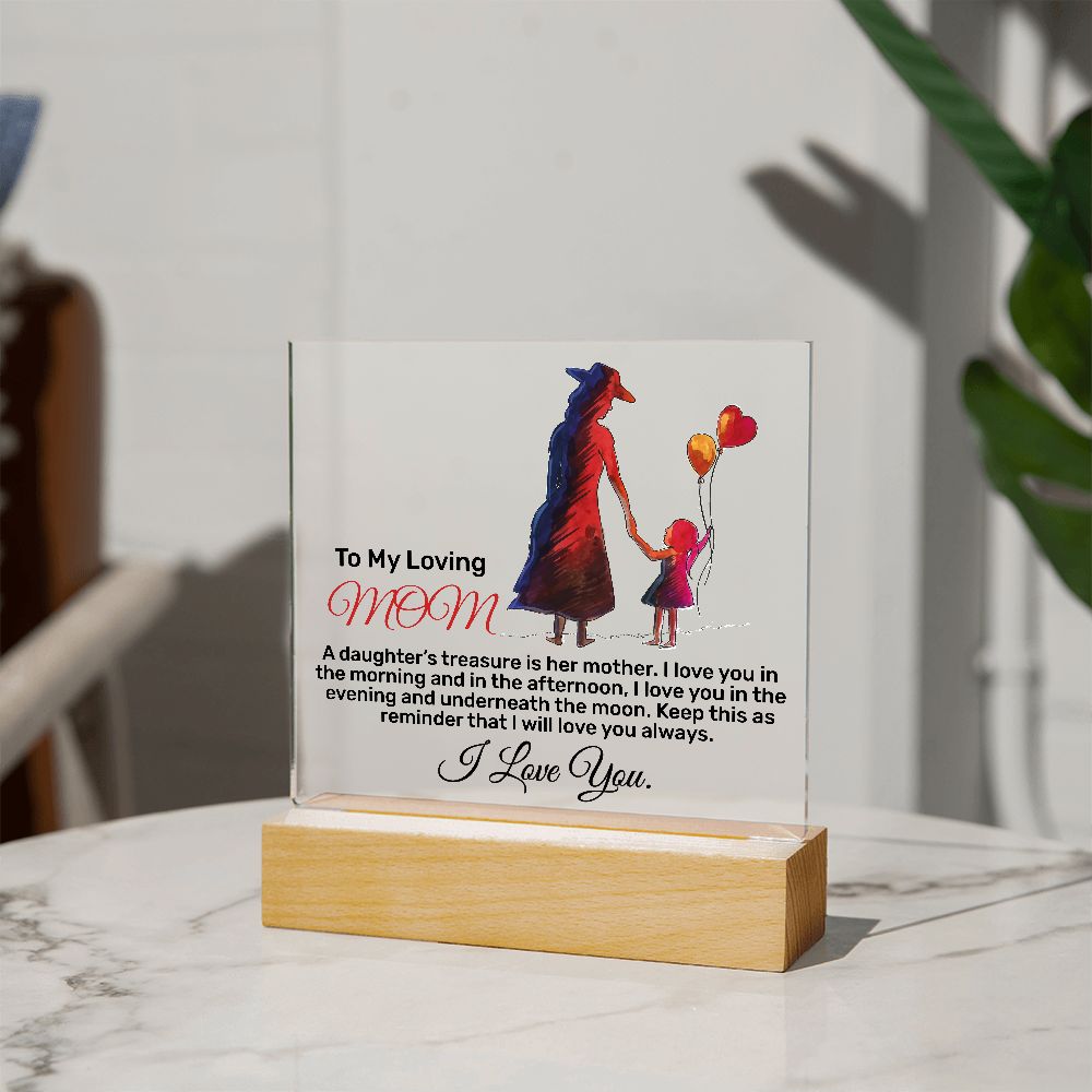 To my loving mom | Gifts for Mother’s Day Square Acrylic Plaque!