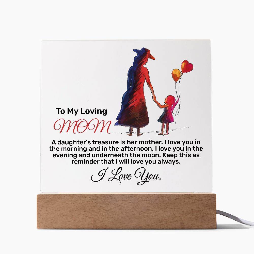 To my loving mom | Gifts for Mother’s Day Square Acrylic Plaque!