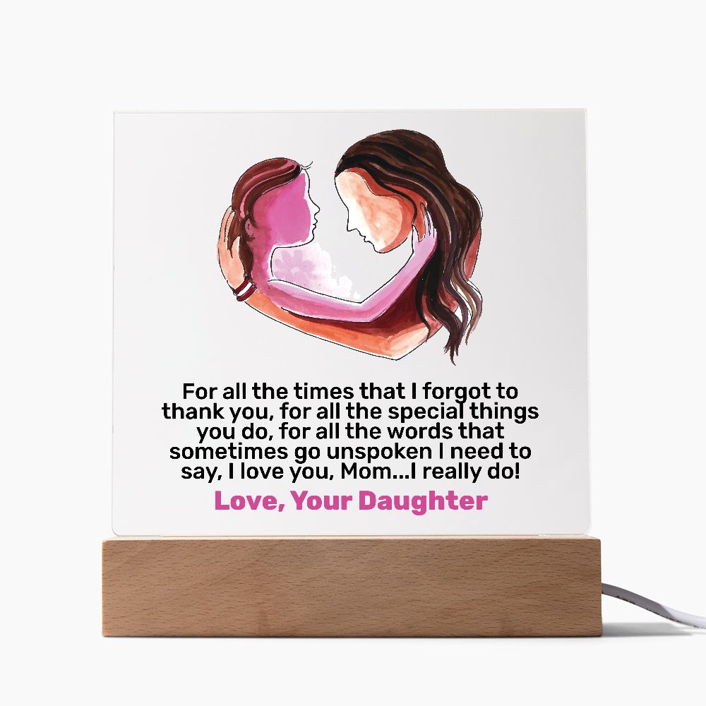 Mother's Day Gifts from Daughter | Square Acrylic Plaque!