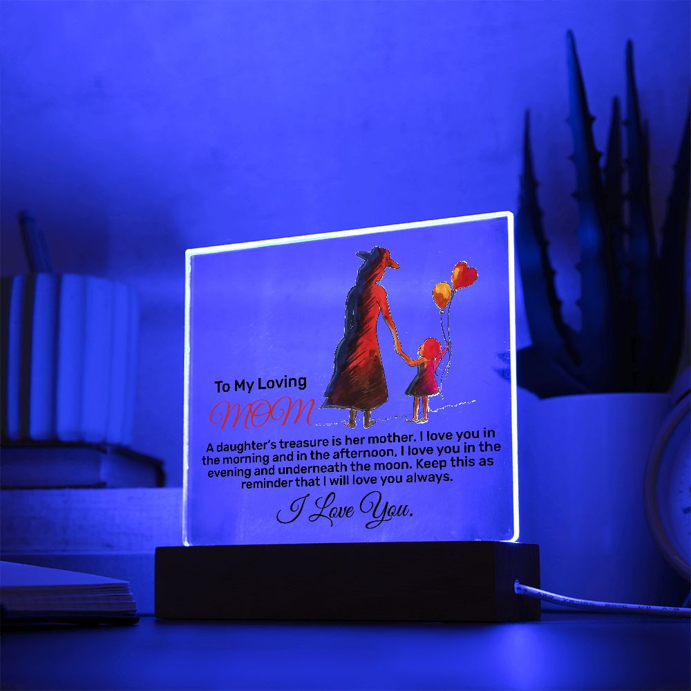 To my loving mom | Gifts for Mother’s Day Square Acrylic Plaque!