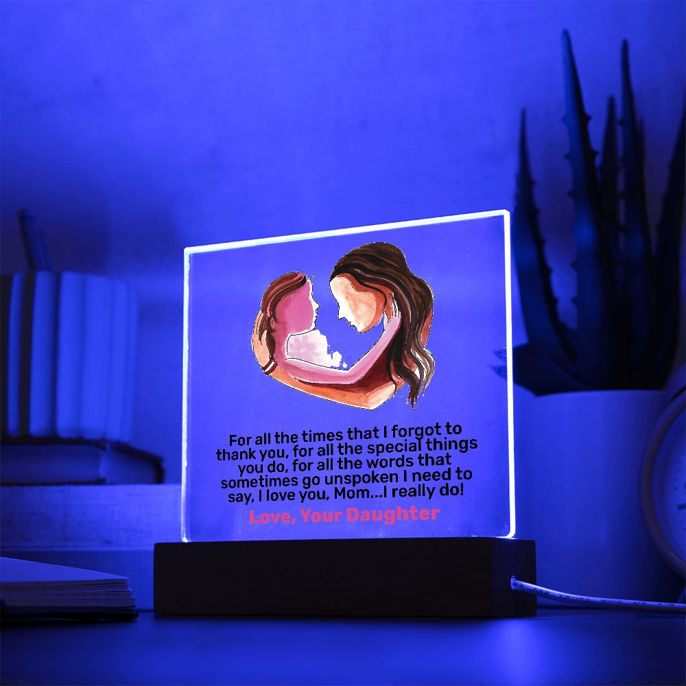 Mother's Day Gifts from Daughter | Square Acrylic Plaque!